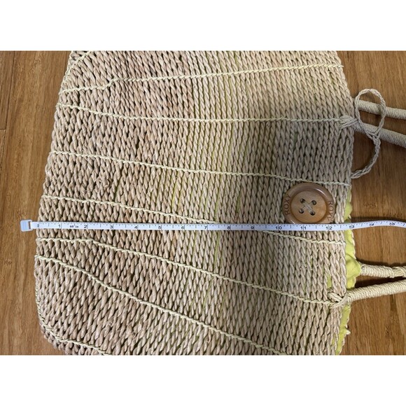 Used ROXY Straw Tote Bag - Yellow Lining - Beach Bag, Summer - READ - Picture 7 of 7